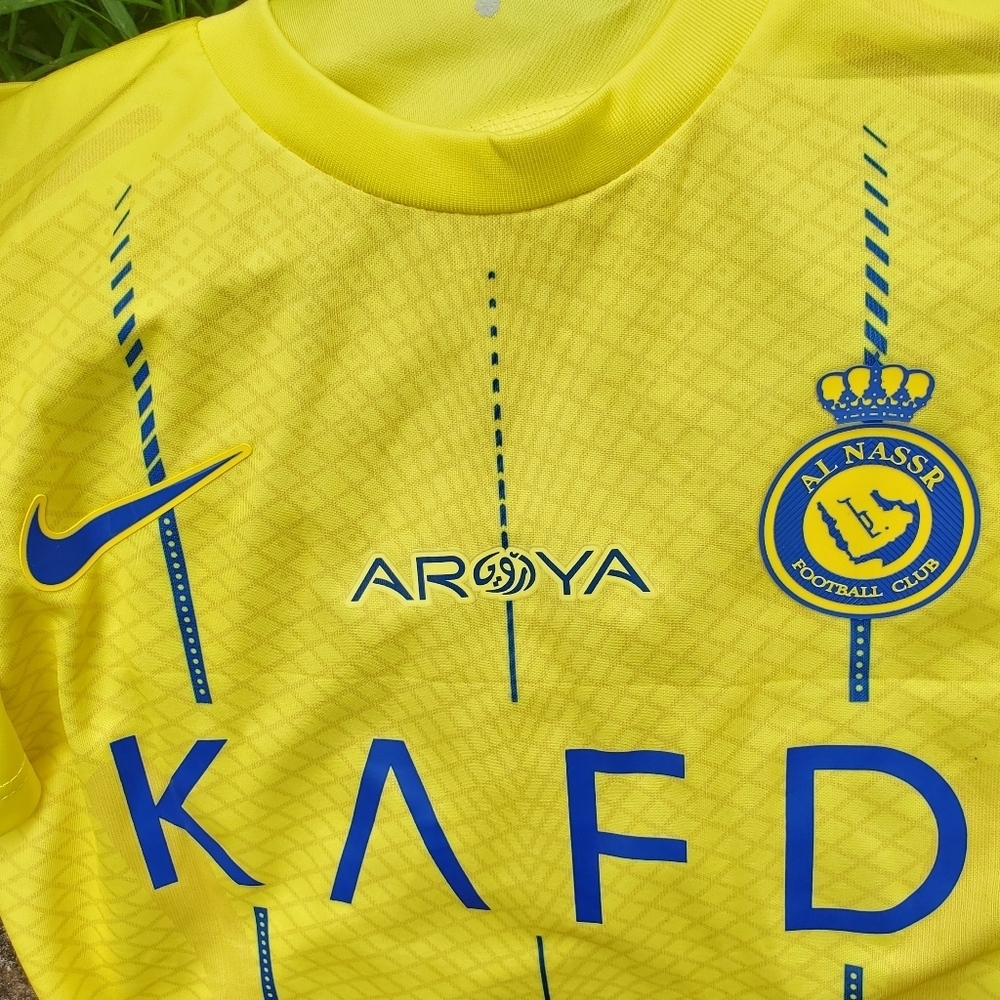 Al Nassr Football Club Jersey Medium Mane KAFD Yellow Mens - Picture 3 of 8